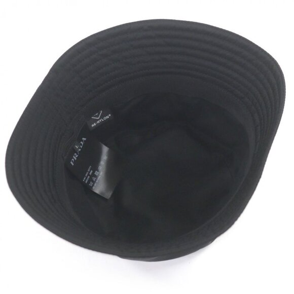 Prada 2 Hc350 re-nylon Triangle Logo Triangle Plate Bucket Hat Black main image 3